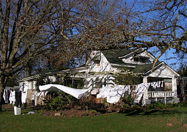 laundry hung out to dry