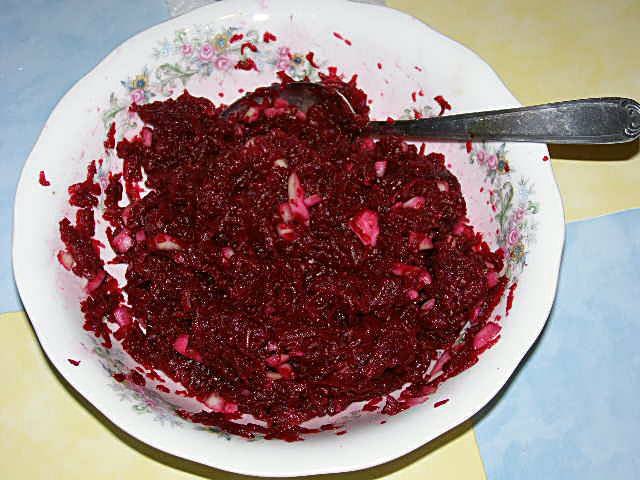 a grated beet salad