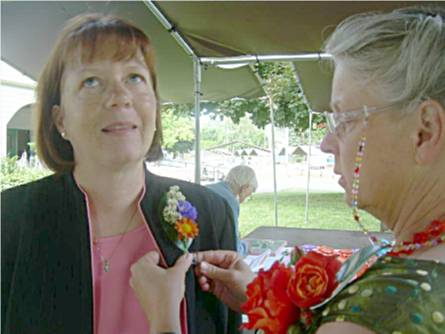 Julie Couch wears her corsage