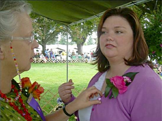 Kim Ristedt gets a corsage